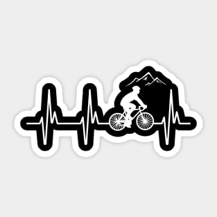 Mountain Bike Heartbeat - Biking Lifeline T-Shirt Sticker